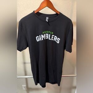 Black Austin Gamblers PBR Graphic Tee with White and Green Print